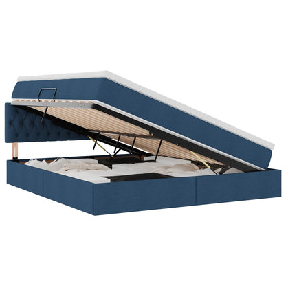 Letto con contenitore e materasso con testiera Blu 180 x 200 cm | homemem39