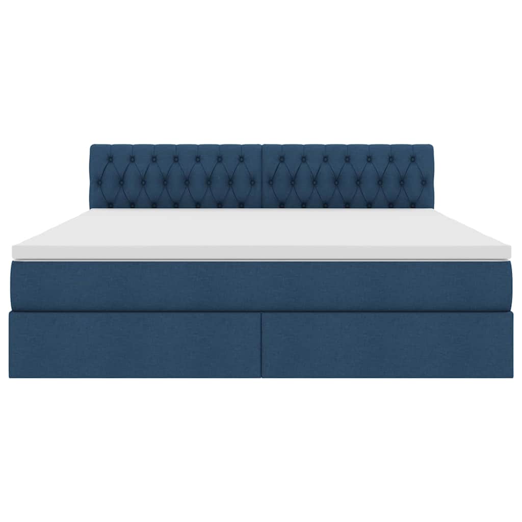 Letto con contenitore e materasso con testiera Blu 180 x 200 cm | homemem39