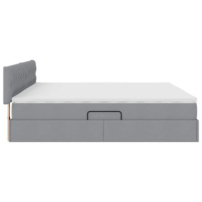 Letto con contenitore e materasso Grigio chiaro 200 x 200 cm | homemem39