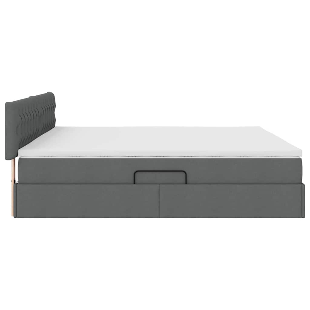 Letto con contenitore e materasso Grigio scuro 200 x 200 cm | homemem39