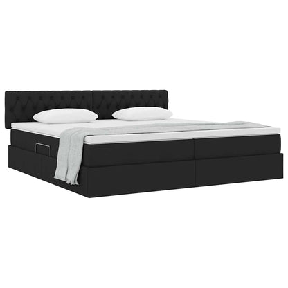 Letto con contenitore e materasso Nero 200 x 200 cm | homemem39