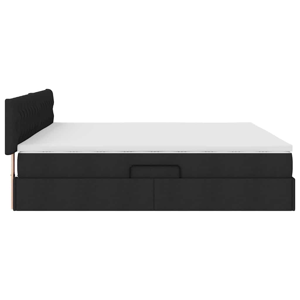 Letto con contenitore e materasso Nero 200 x 200 cm | homemem39