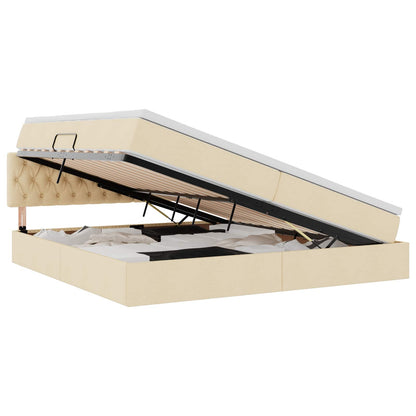 Letto con contenitore e materasso Crema 200 x 200 cm | homemem39