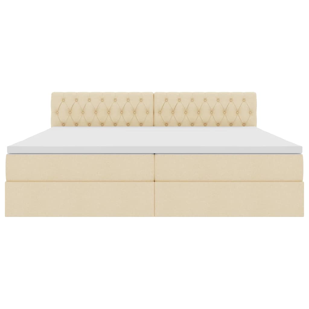 Letto con contenitore e materasso Crema 200 x 200 cm | homemem39