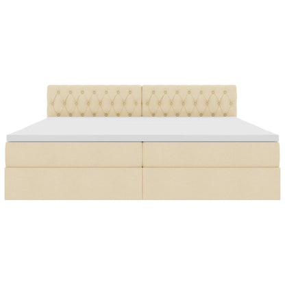 Letto con contenitore e materasso Crema 200 x 200 cm | homemem39