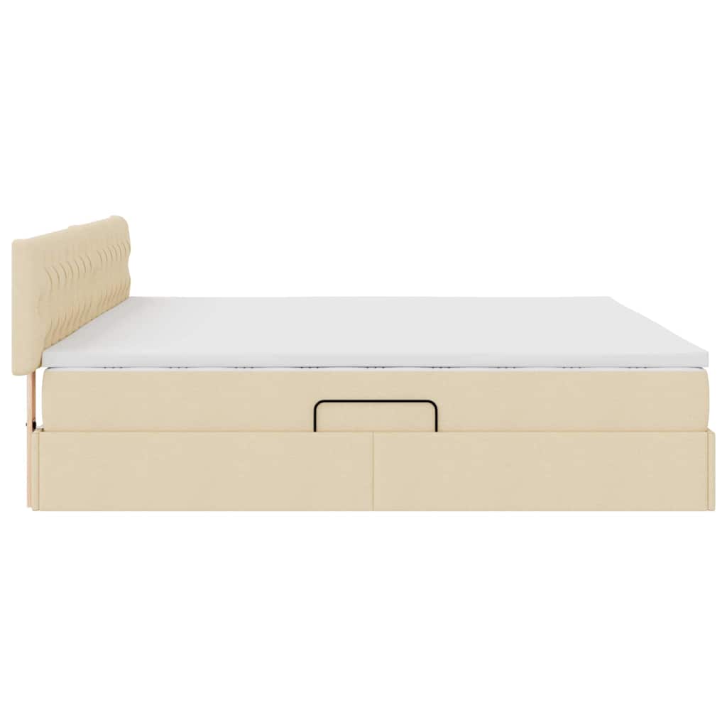Letto con contenitore e materasso Crema 200 x 200 cm | homemem39