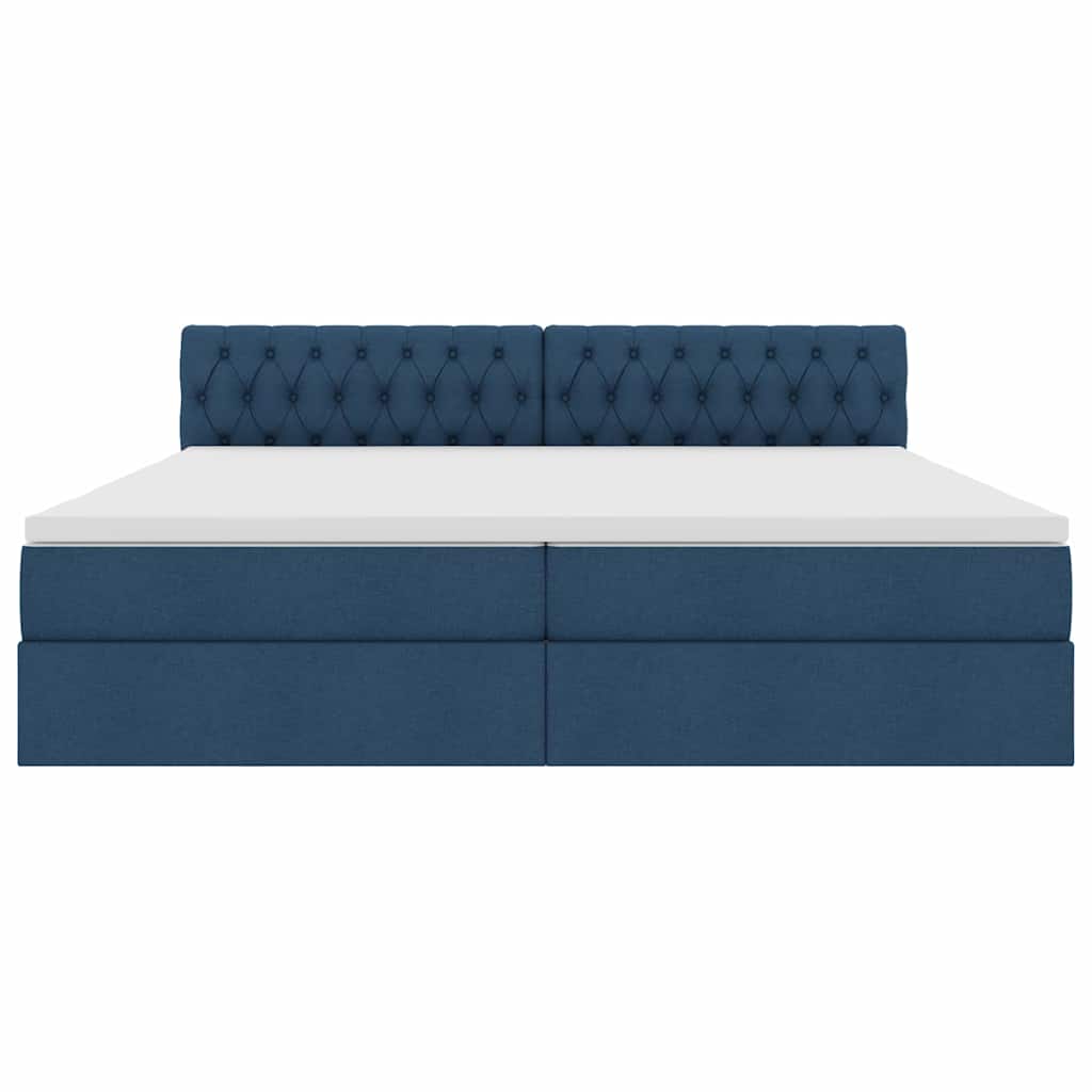 Letto con contenitore e materasso con testiera Blu 200 x 200 cm | homemem39