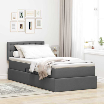 Letto con contenitore e materasso Grigio scuro 90 x 190 cm | homemem39