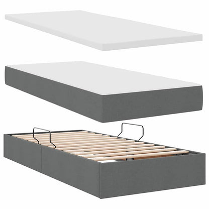 Letto con contenitore e materasso Grigio scuro 90 x 190 cm | homemem39