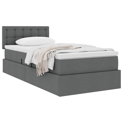 Letto con contenitore e materasso Grigio scuro 90 x 190 cm | homemem39