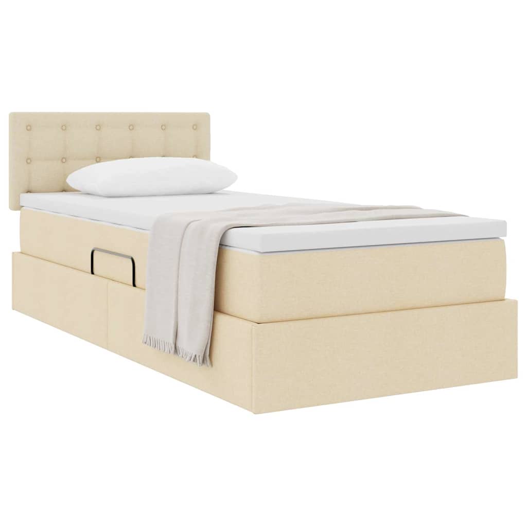Letto con contenitore e materasso Crema 90 x 190 cm | homemem39