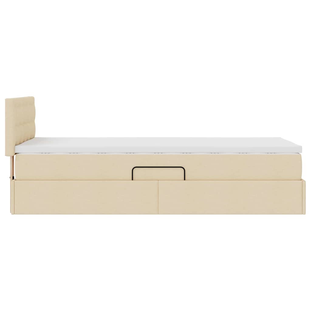 Letto con contenitore e materasso Crema 90 x 190 cm Velluto | homemem39
