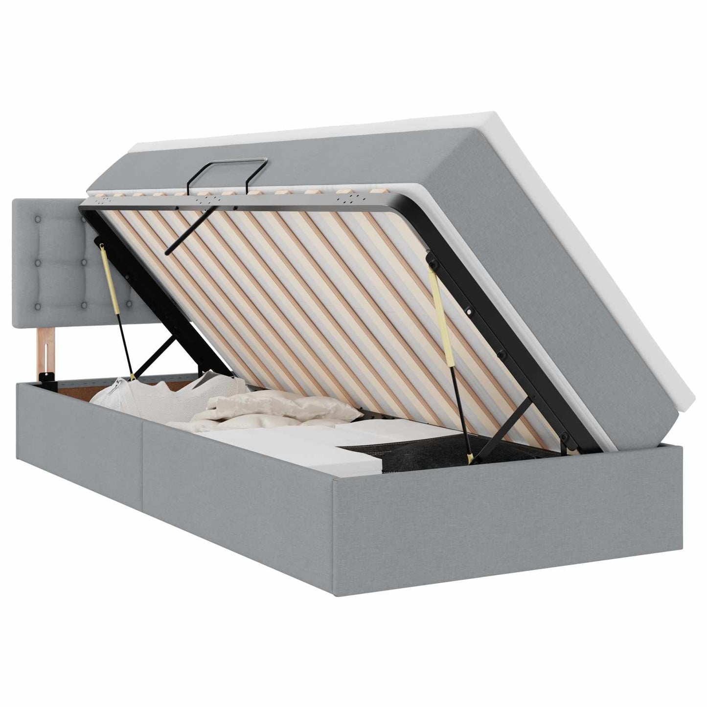 Letto con contenitore e materasso Grigio chiaro 90 x 200 cm | homemem39