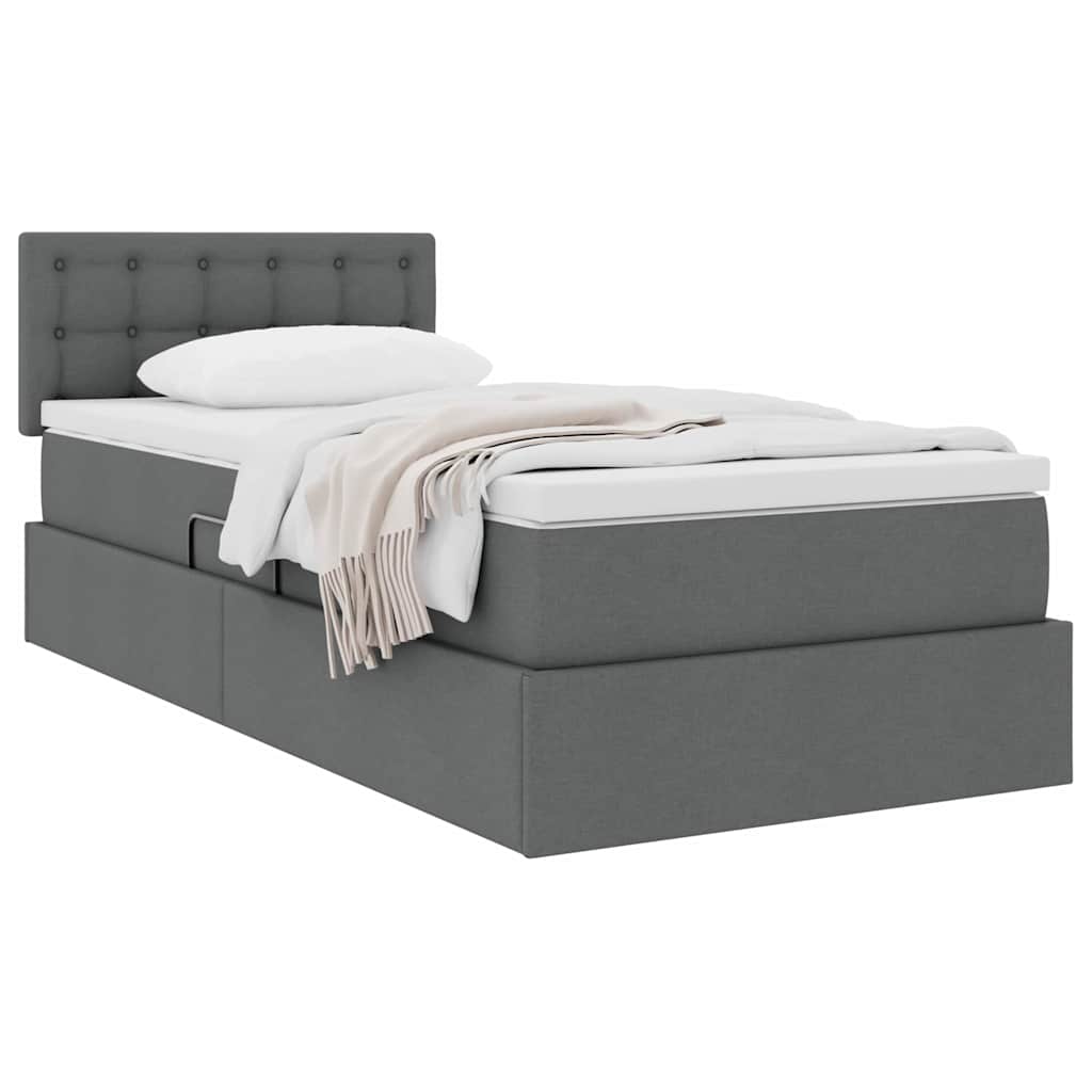 Letto con contenitore e materasso Grigio scuro 90 x 200 cm | homemem39