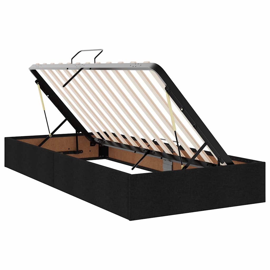 Letto con contenitore e materasso con testiera Nero 90 x 200 cm | homemem39