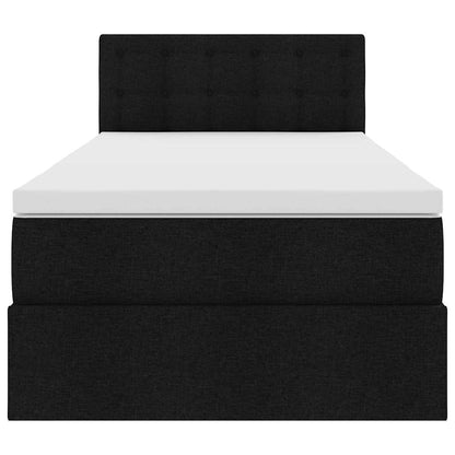 Letto con contenitore e materasso con testiera Nero 90 x 200 cm | homemem39