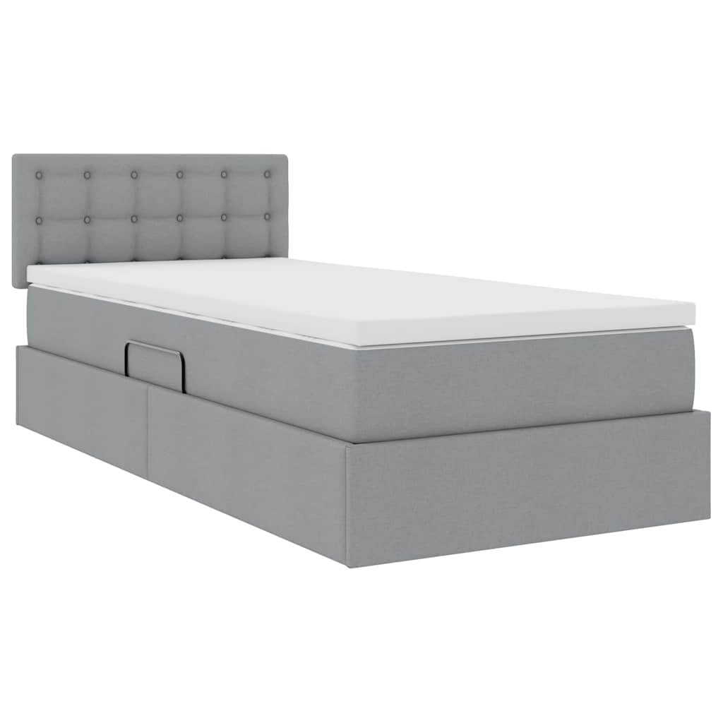 Letto con contenitore e materasso Grigio chiaro 100 x 200 cm | homemem39