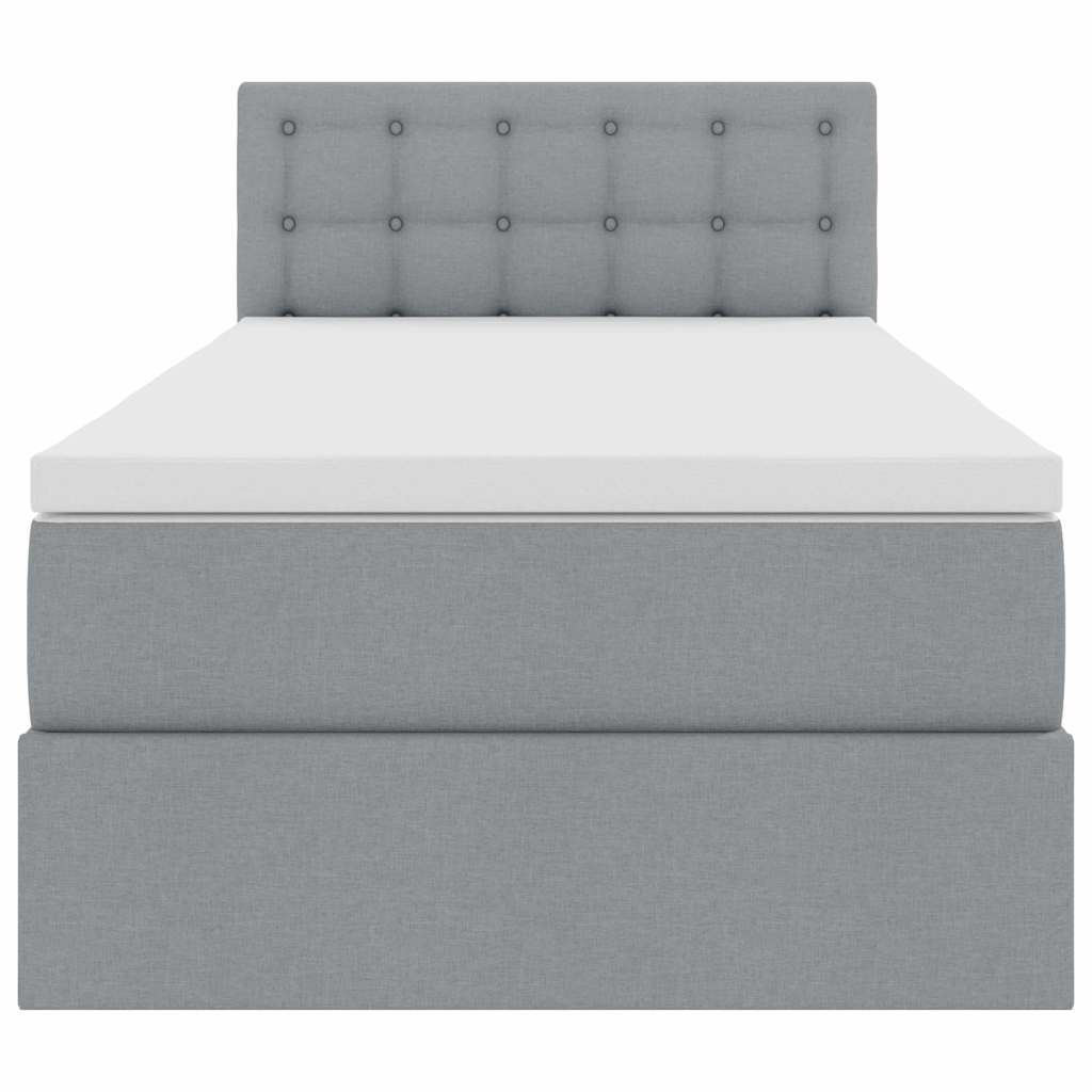 Letto con contenitore e materasso Grigio chiaro 100 x 200 cm | homemem39