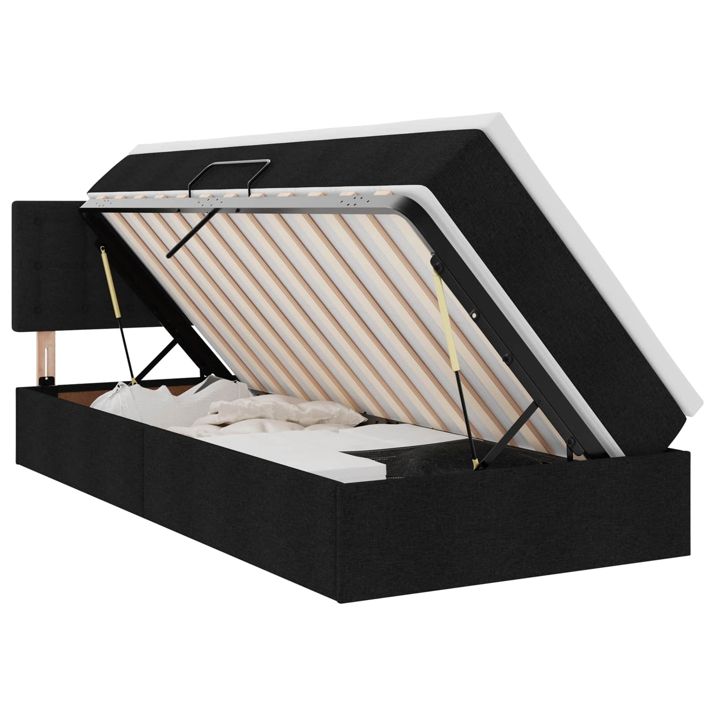 Letto con contenitore e materasso Nero 100 x 200 cm | homemem39