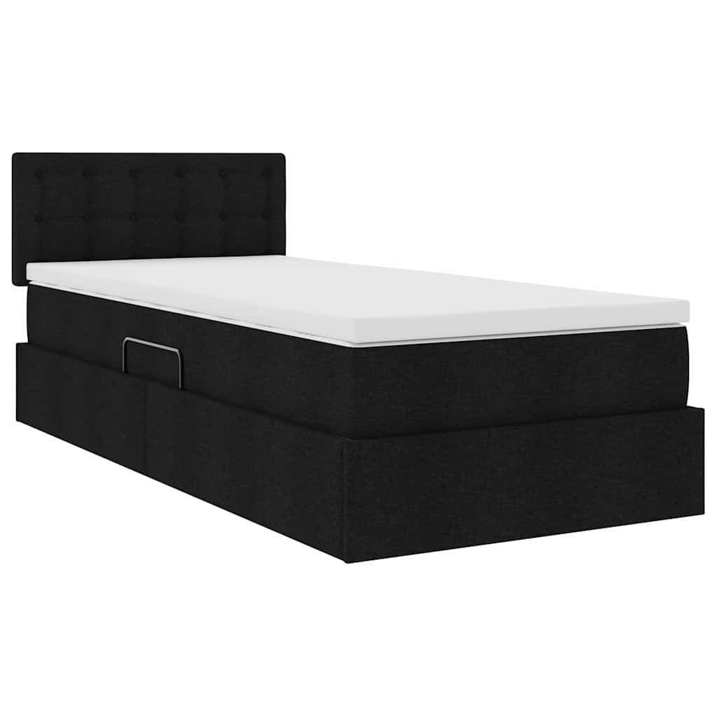 Letto con contenitore e materasso Nero 100 x 200 cm | homemem39