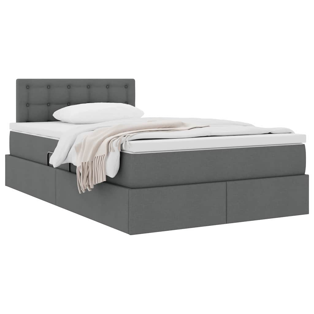 Letto con contenitore e materasso Grigio scuro 120 x 190 cm | homemem39