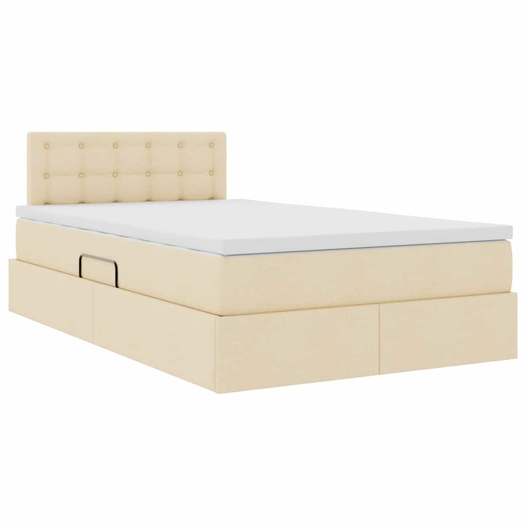 Letto con contenitore e materasso Crema 120 x 190 cm | homemem39