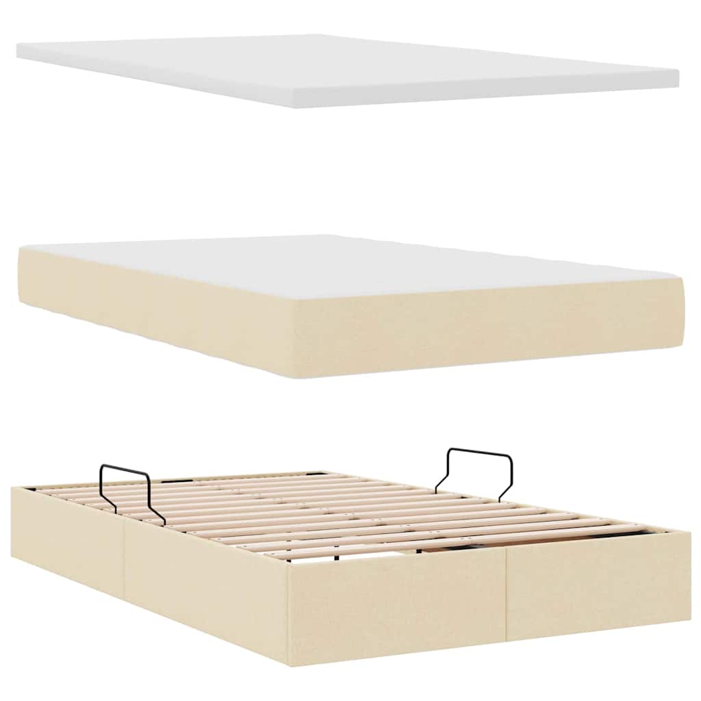 Letto con contenitore e materasso Crema 120 x 190 cm | homemem39