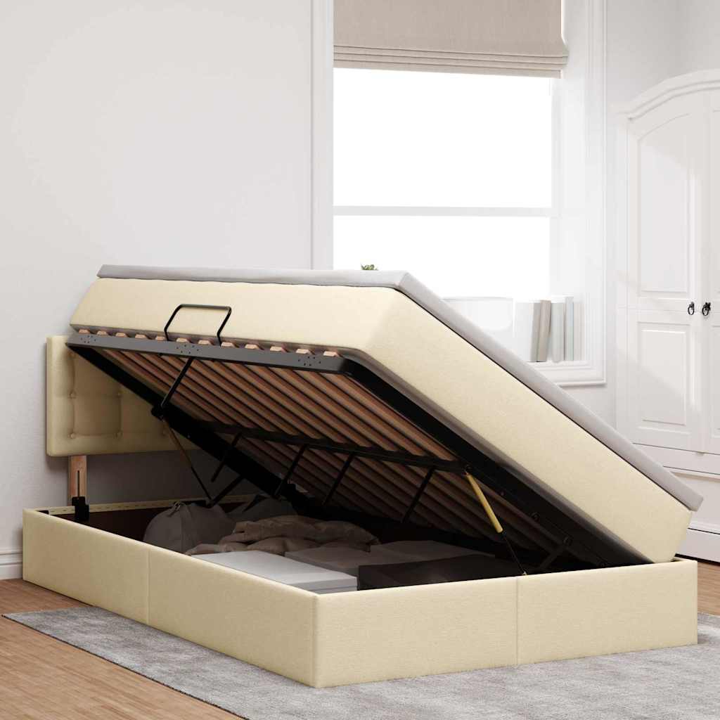 Letto con contenitore e materasso Crema 120 x 200 cm | homemem39