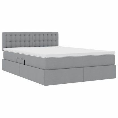 Letto con contenitore e materasso Grigio chiaro 140 x 190 cm | homemem39
