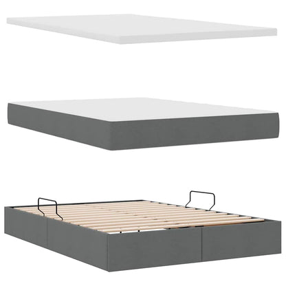 Letto con contenitore e materasso Grigio scuro 140 x 190 cm | homemem39