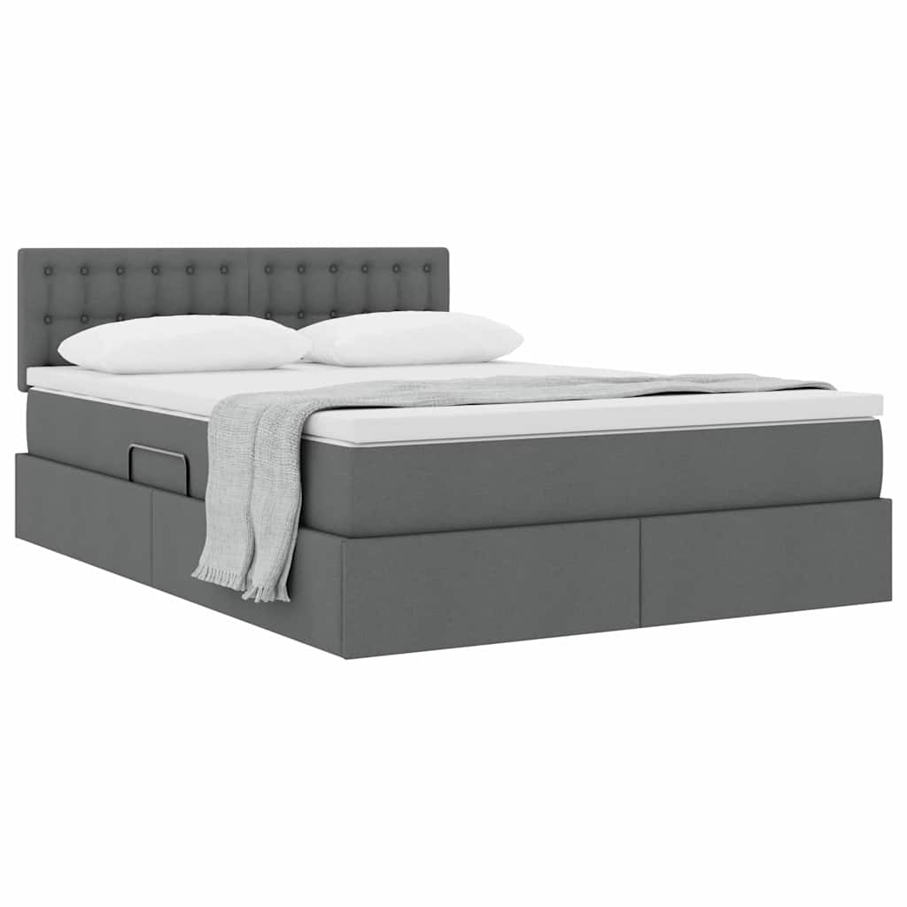Letto con contenitore e materasso Grigio scuro 140 x 190 cm | homemem39