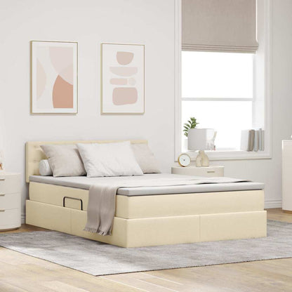 Letto con contenitore e materasso Crema 140 x 190 cm | homemem39