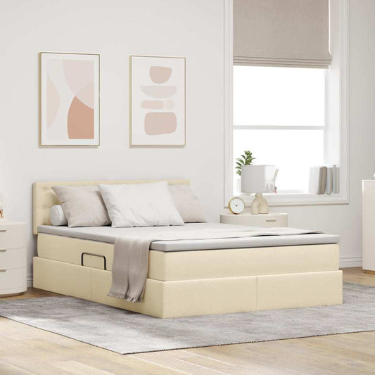 Letto con contenitore e materasso Crema 140 x 190 cm | homemem39