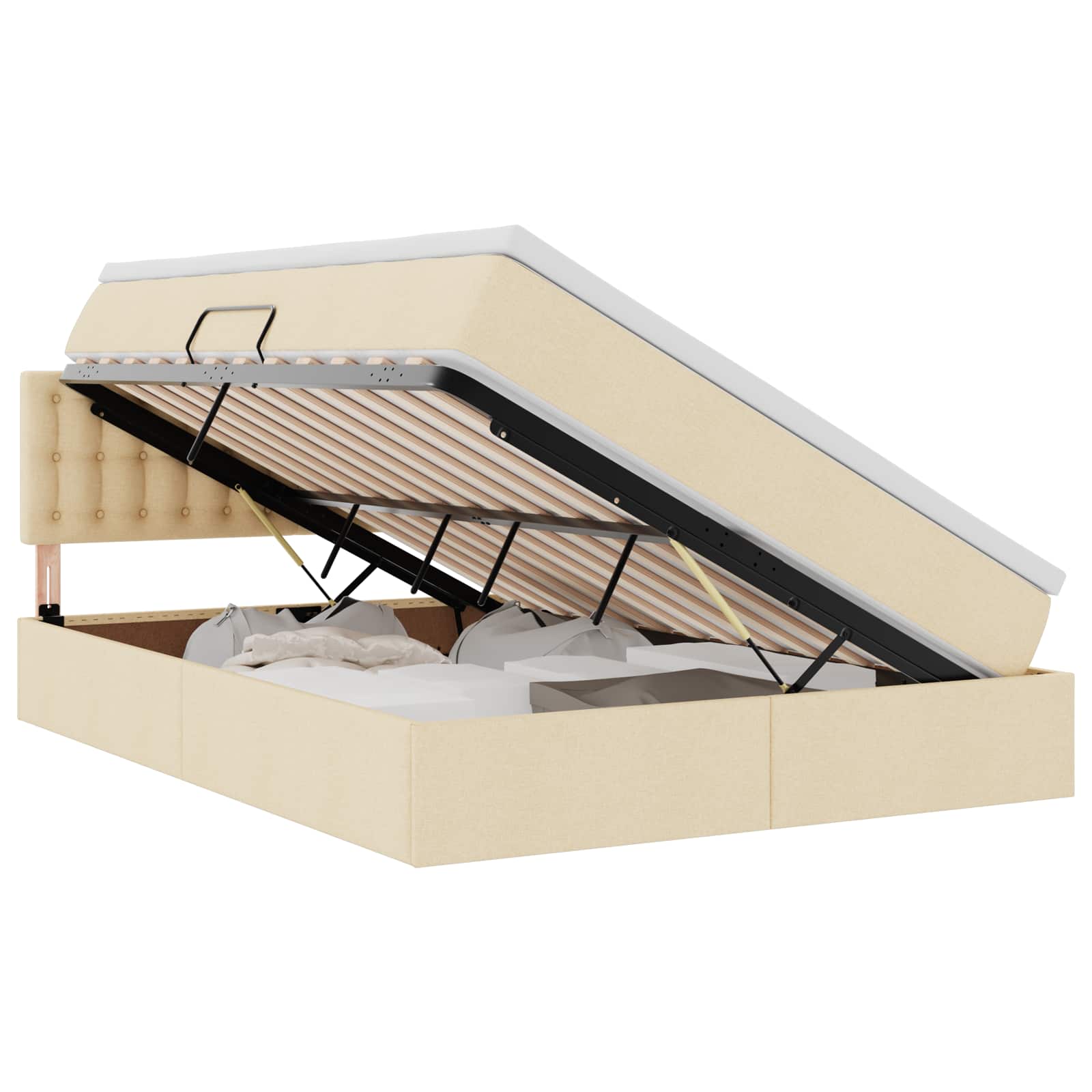 Letto con contenitore e materasso Crema 140 x 190 cm | homemem39