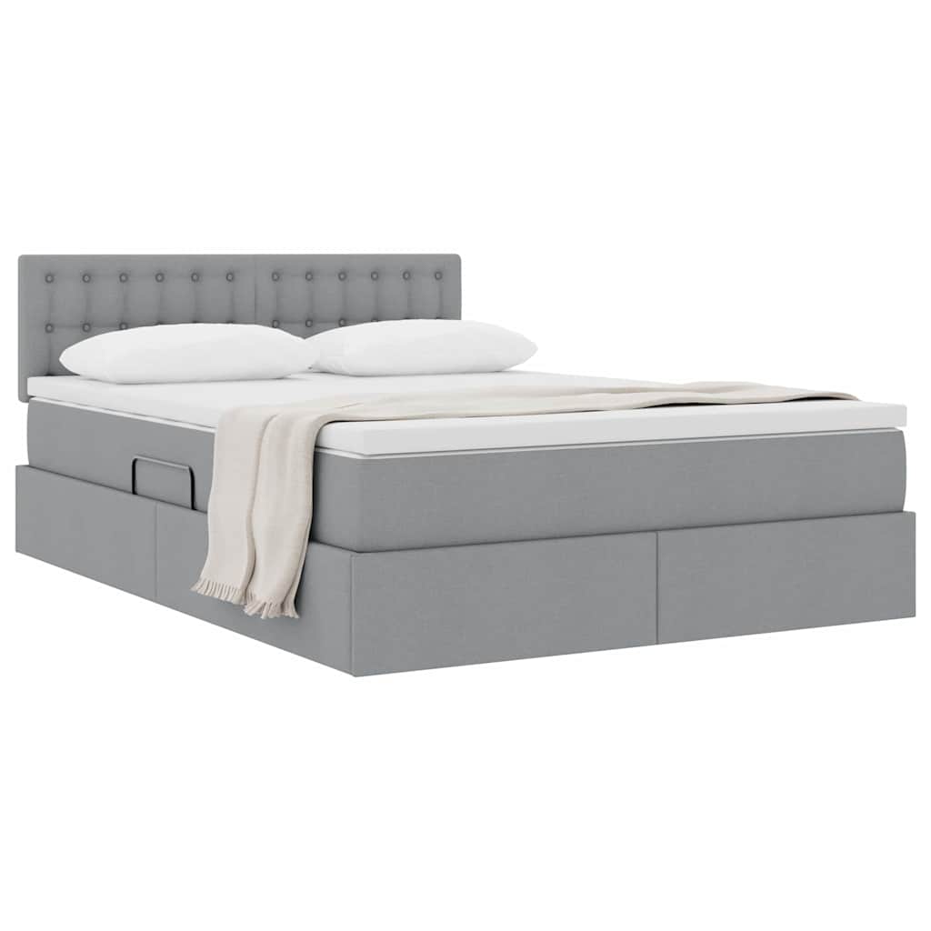 Letto con contenitore e materasso Grigio chiaro 140 x 200 cm | homemem39