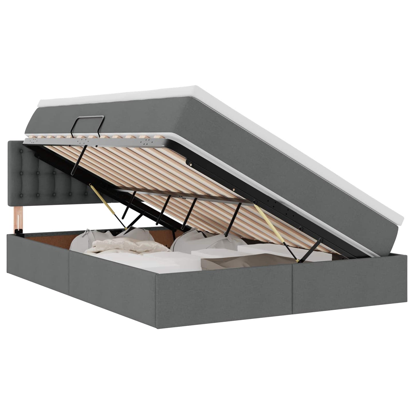 Letto con contenitore e materasso Grigio scuro 140 x 200 cm | homemem39