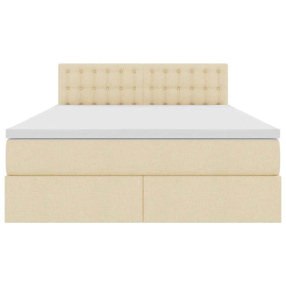 Letto con contenitore e materasso Crema 140 x 200 cm | homemem39