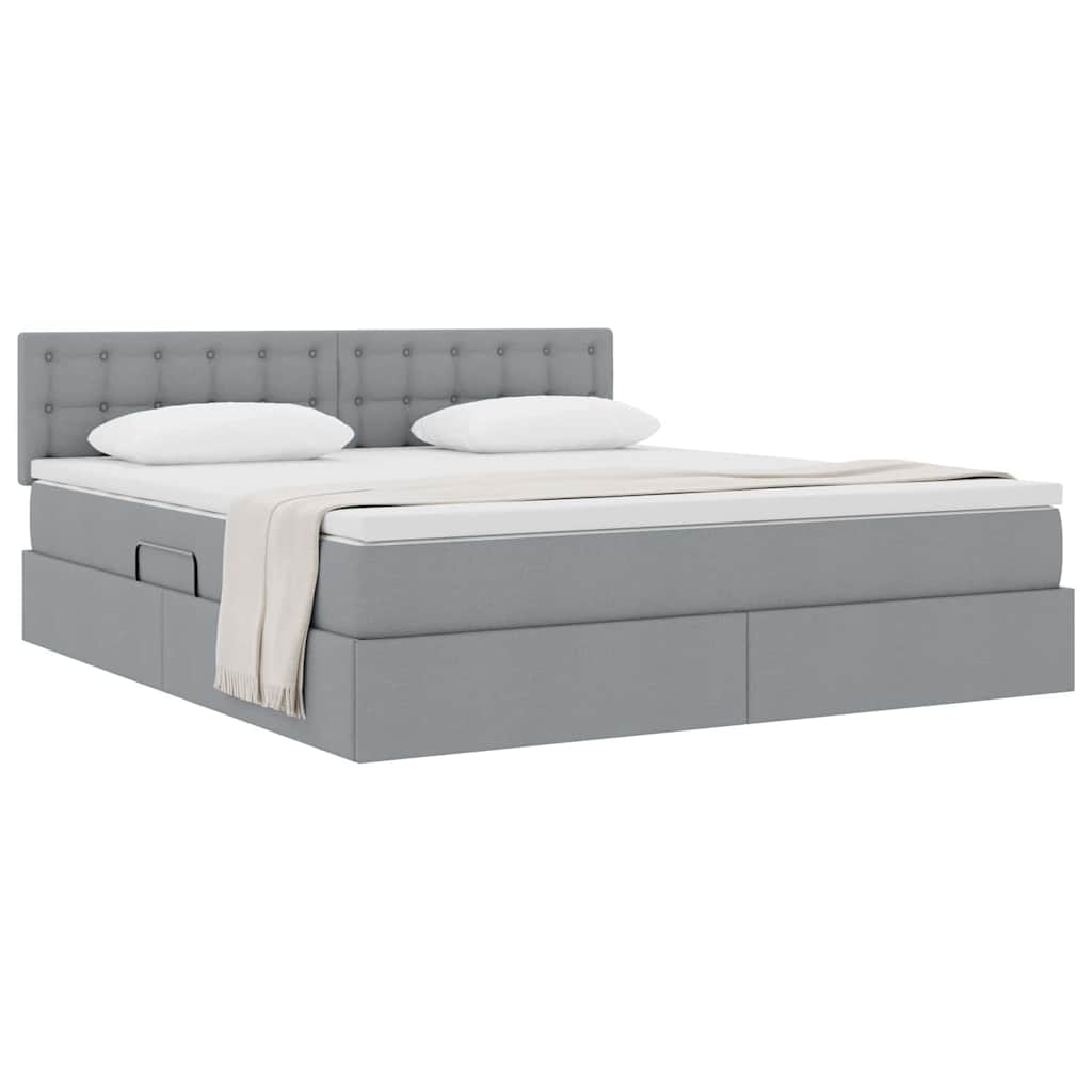 Letto con contenitore e materasso Grigio chiaro 160 x 200 cm | homemem39