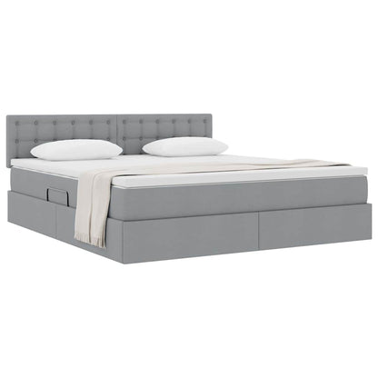 Letto con contenitore e materasso Grigio chiaro 160 x 200 cm | homemem39