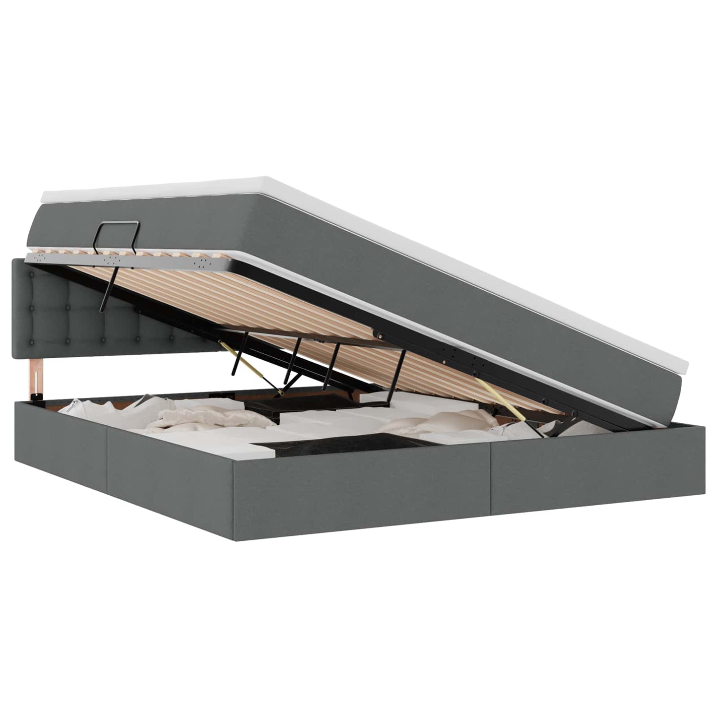 Letto con contenitore e materasso Grigio scuro 160 x 200 cm | homemem39