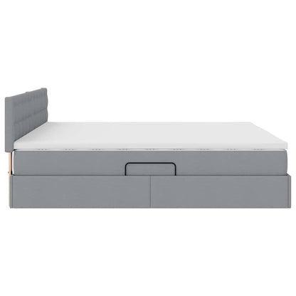 Letto con contenitore e materasso Grigio chiaro 180 x 200 cm | homemem39