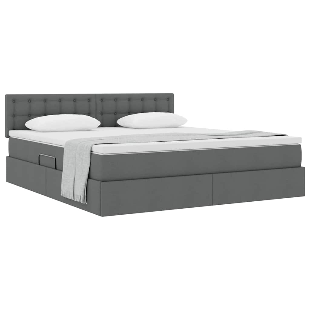 Letto con contenitore e materasso Grigio scuro 180 x 200 cm | homemem39