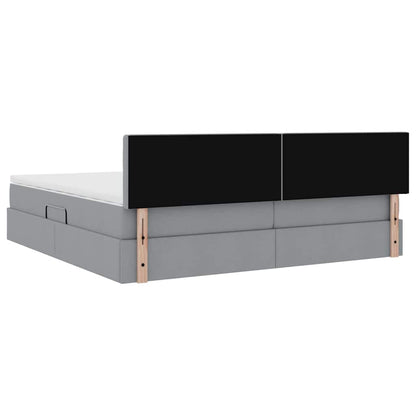 Letto con contenitore e materasso Grigio chiaro 200 x 200 cm | homemem39
