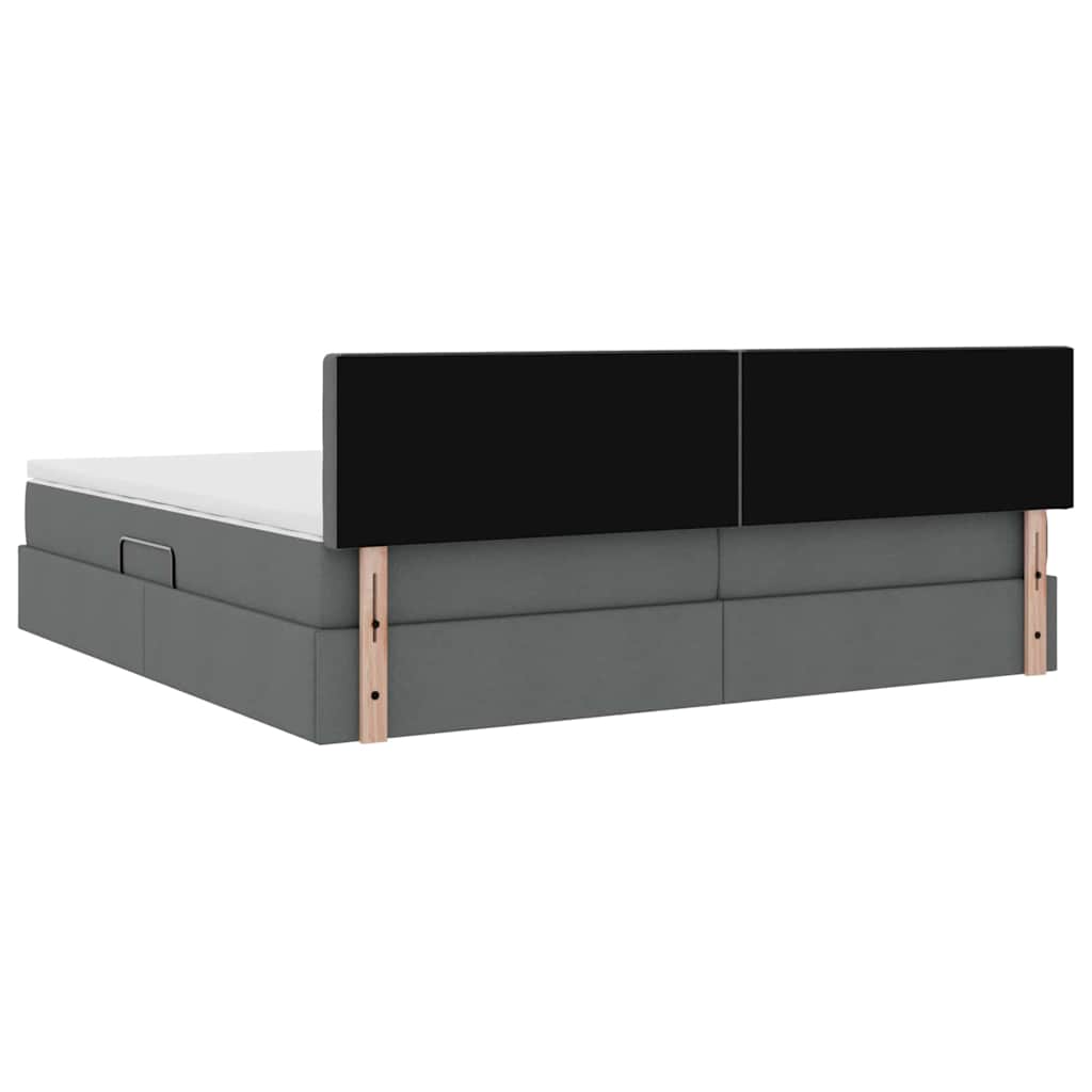 Letto con contenitore e materasso Grigio scuro 200 x 200 cm | homemem39