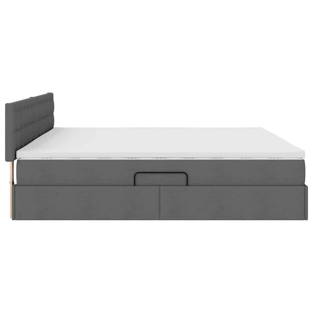 Letto con contenitore e materasso Grigio scuro 200 x 200 cm | homemem39
