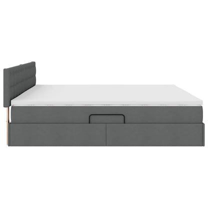 Letto con contenitore e materasso Grigio scuro 200 x 200 cm | homemem39