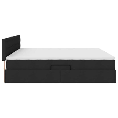 Letto con contenitore e materasso Nero 200 x 200 cm | homemem39