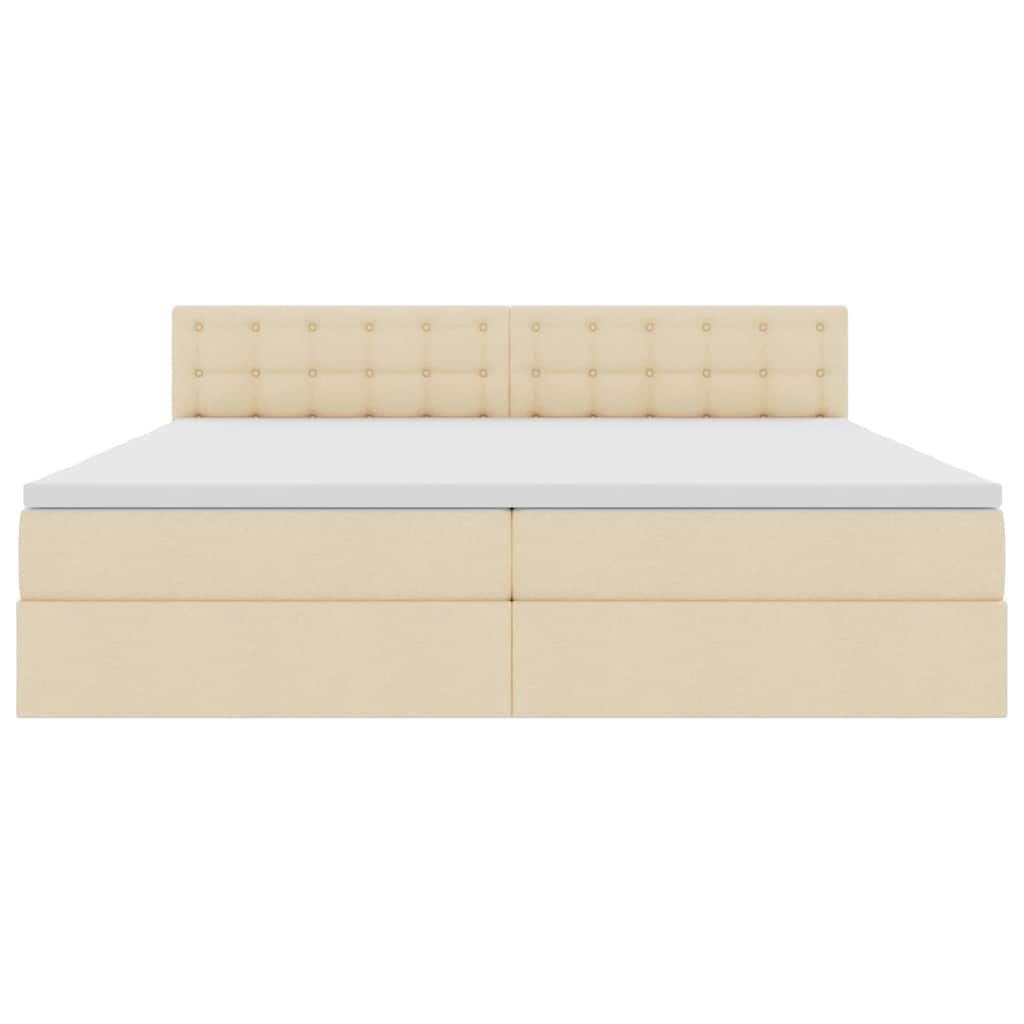 Letto con contenitore e materasso Crema 200 x 200 cm | homemem39