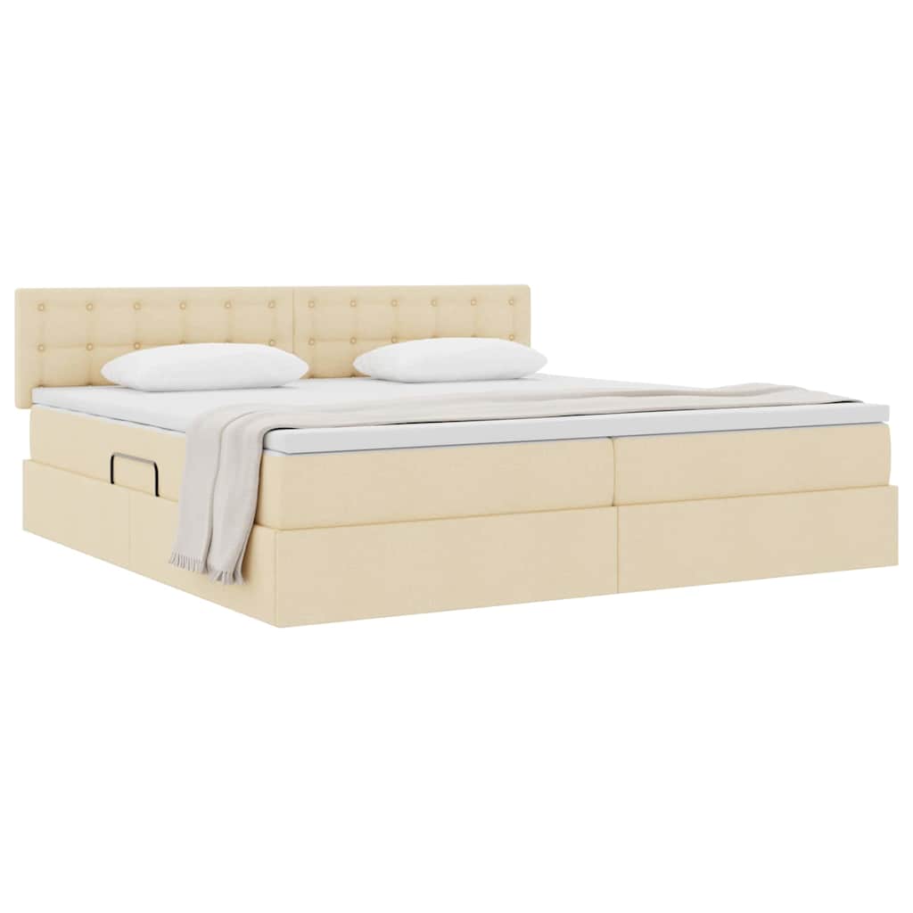 Letto con contenitore e materasso Crema 200 x 200 cm | homemem39