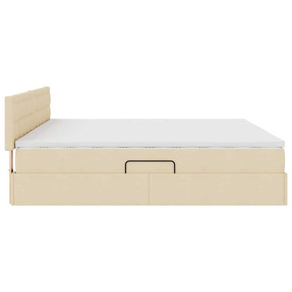 Letto con contenitore e materasso Crema 200 x 200 cm | homemem39